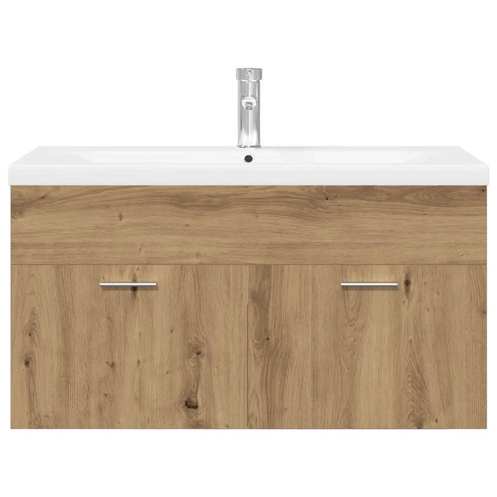 vidaXL Mobile Bagno Lavabo Integrato Rovere Artigianale in Truciolato