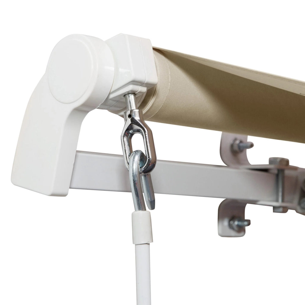 Tenda da Sole per Esterno a Bracci Avvolgibile 360x250 cm con Apertura a Manovella Crema