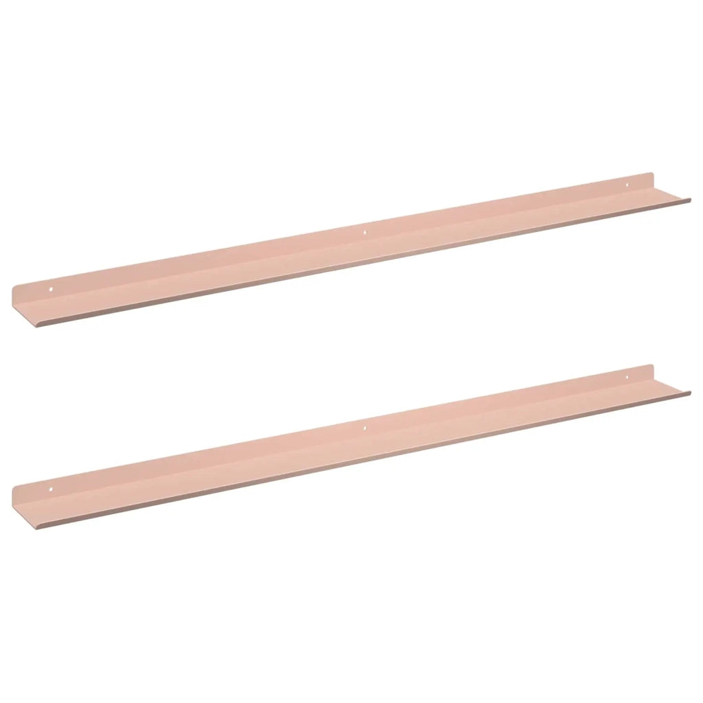 Mensola sospesa 2 pcs Rosa 100 x 9 x 2,5 cm Acciaio 8003986