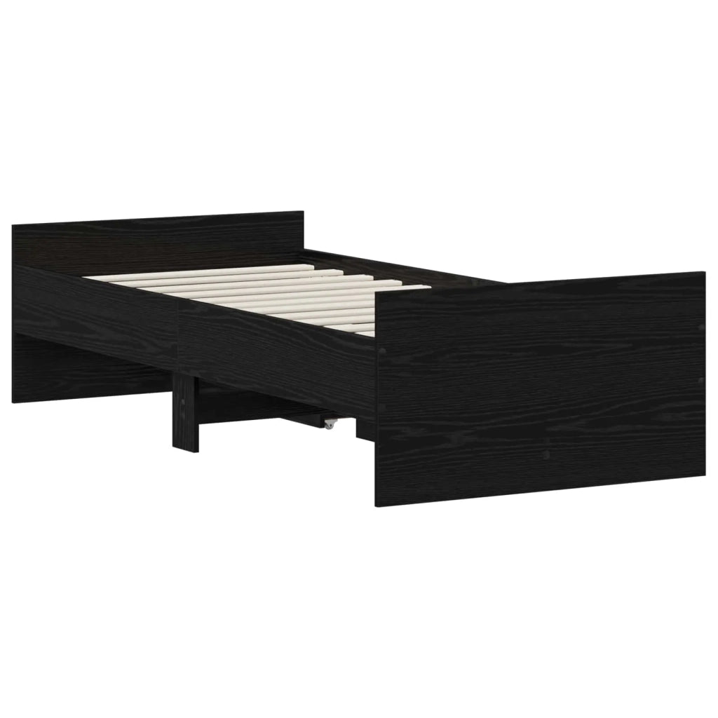 Struttura del letto Rovere Nero 100 x 200 cm 3446582