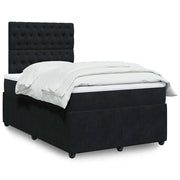 vidaXL Giroletto a Molle con Materasso Nero 120x190 cm in Velluto