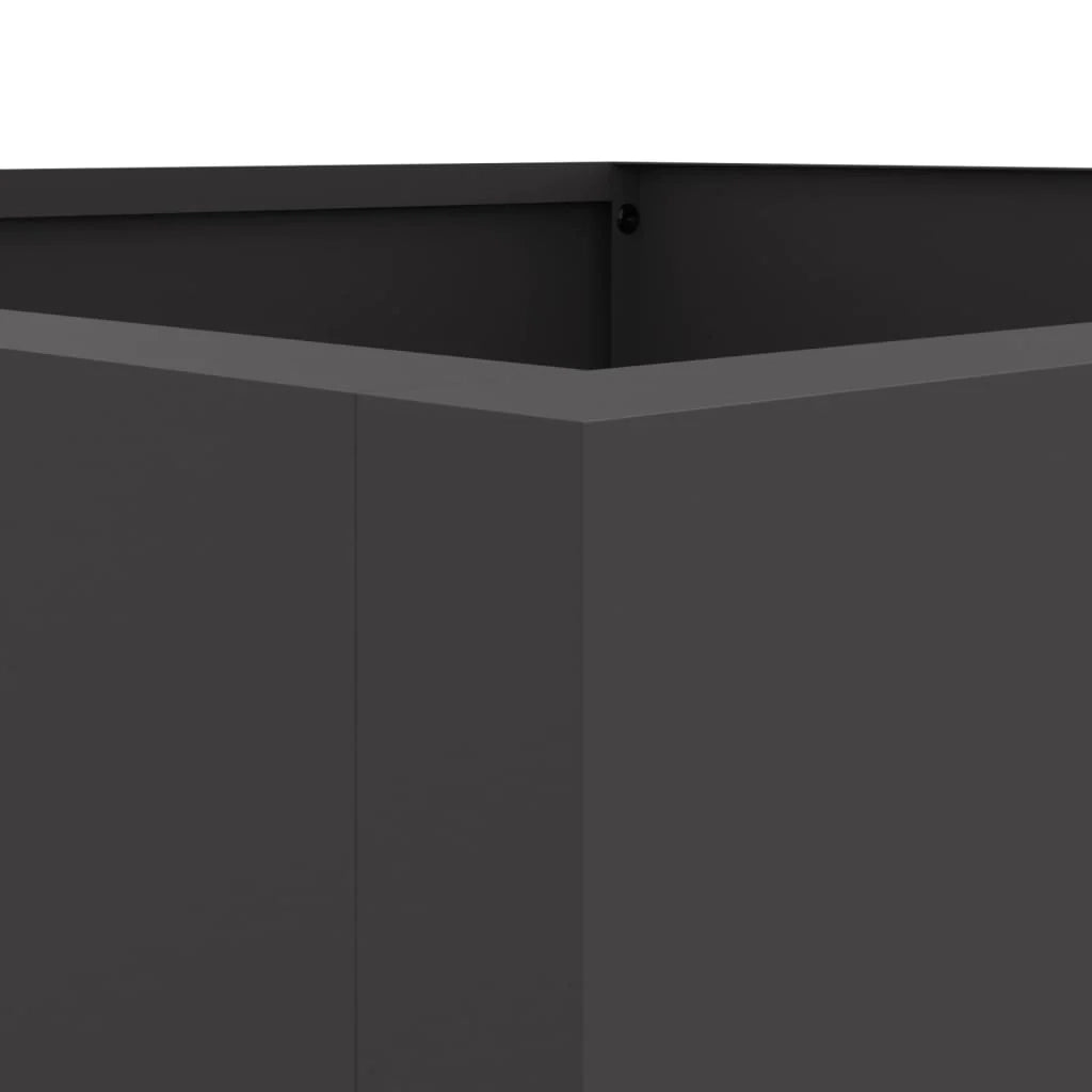 Fioriera rialzata per piante fiori terrazza giardino 42 x 38 x 75 cm acciaio nero 02_0037598