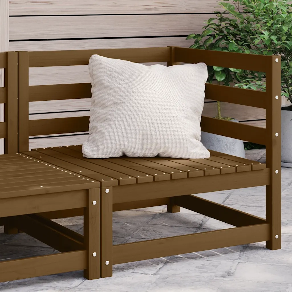 Divano Angolare da Giardino ambra in Legno Massello di Pino 805663
