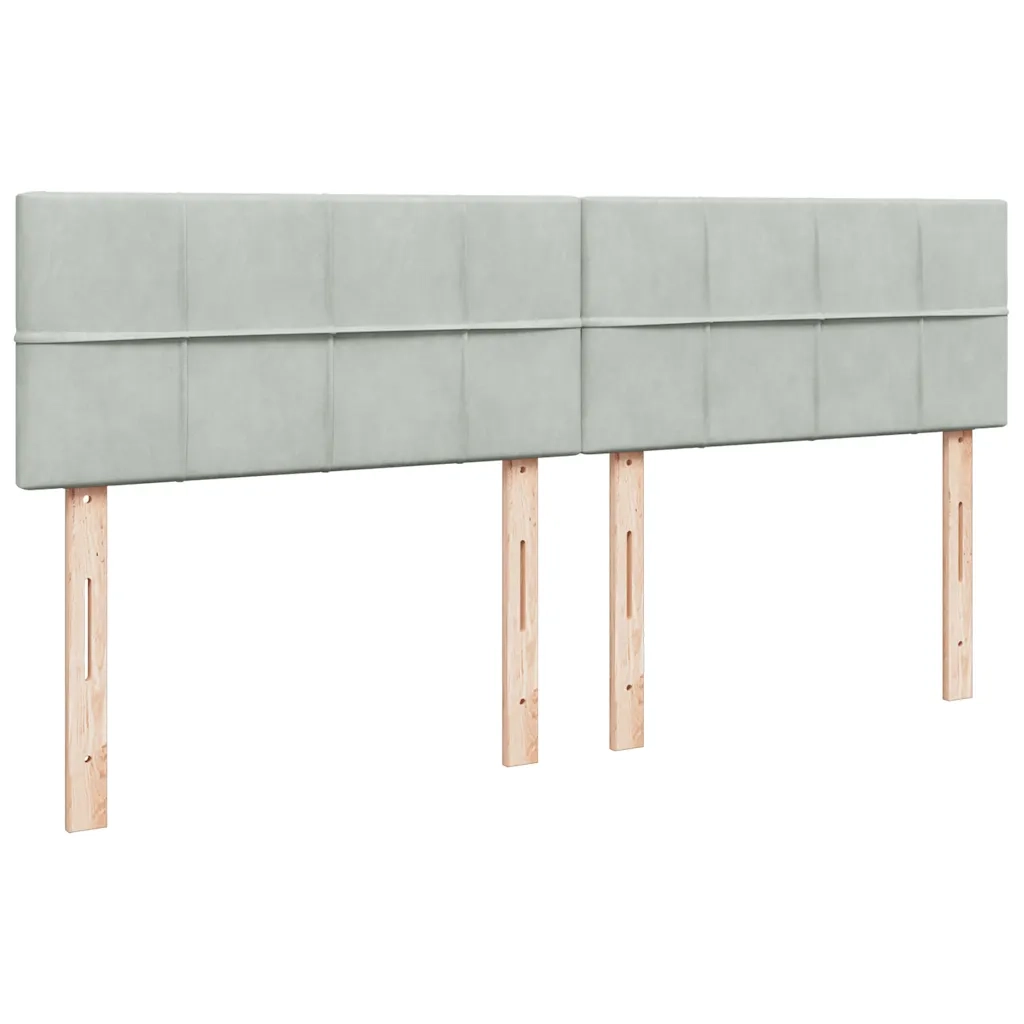 Giroletto a Molle con Materasso Grigio Chiaro 180x200cm Velluto
