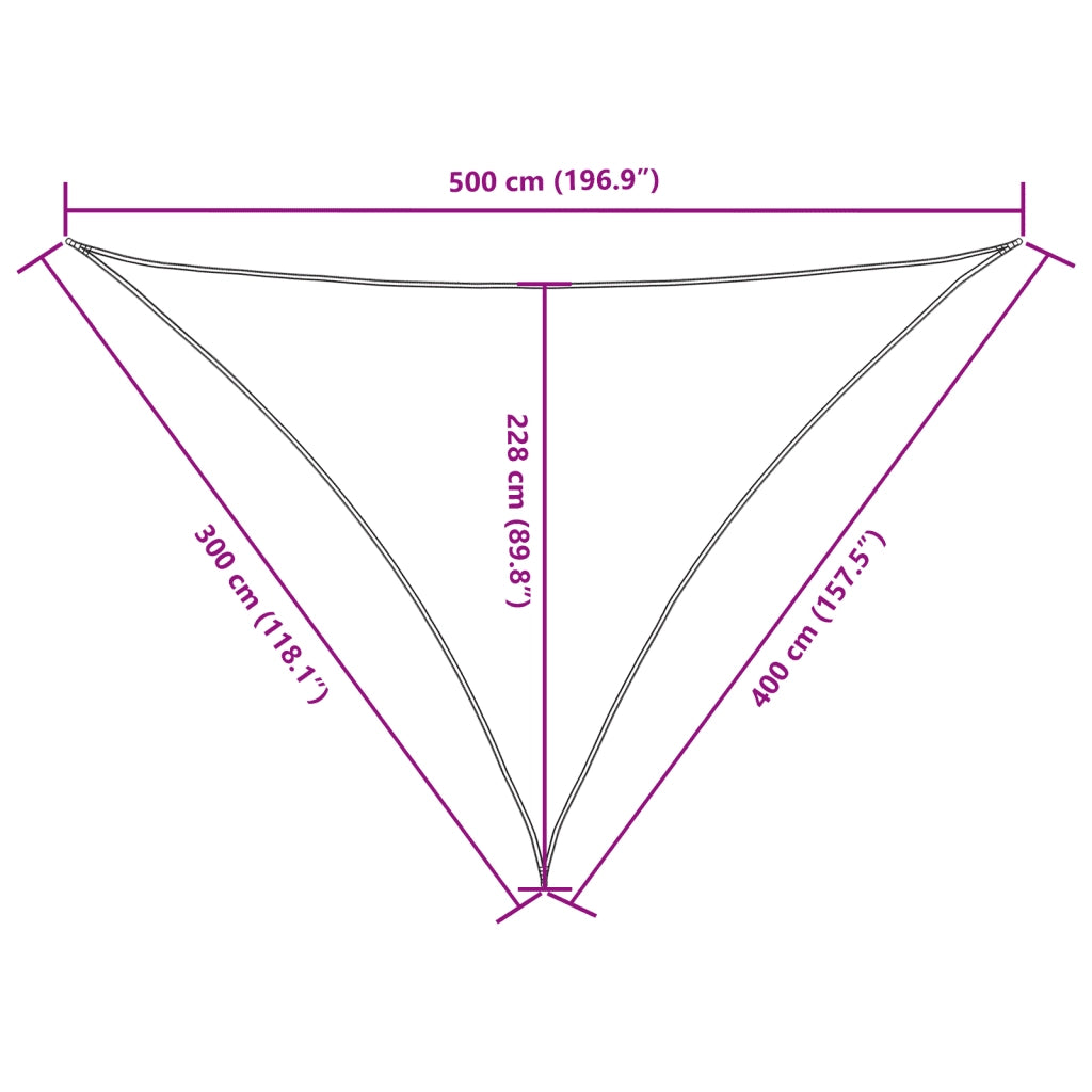 Vela Ombreggiante-Parasole a vela Oxford Triangolare 3x4x5 m Beige