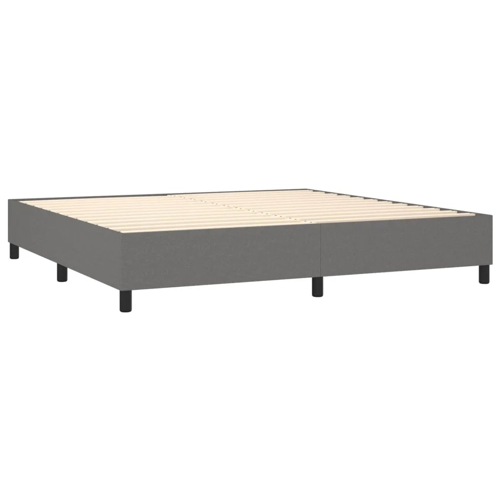 Giroletto a Molle con Materasso Grigio Scuro 200x200 cm Tessuto 3131618