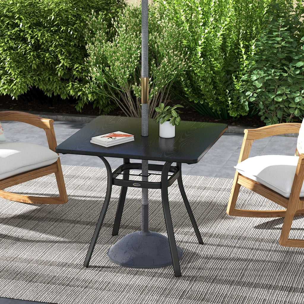 Tavolo esterno per 4 persone telaio in acciaio 80L x 80L x 72H cm nero