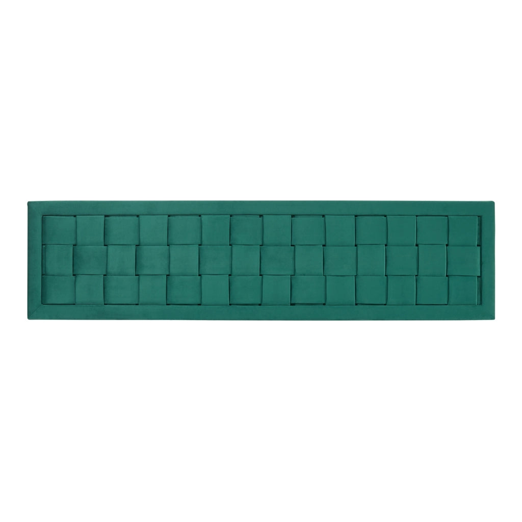 Testiera Imbottita Tervo da Parete per Letto Francese 140 x 50 cm - Verde [en.casa]