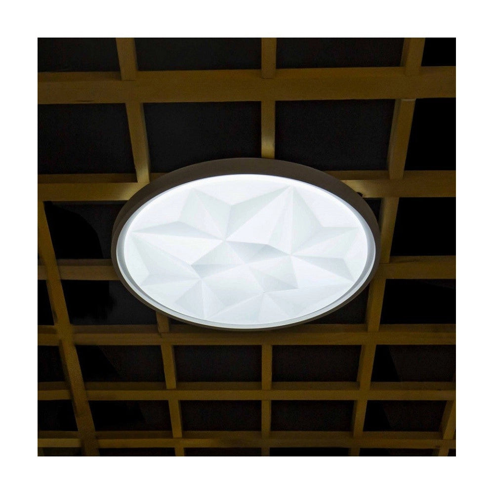Trade Shop - Plafoniera Smart Diamond Led 60w Dimmerabile Moderno Tondo Luce 6500k 4000k -