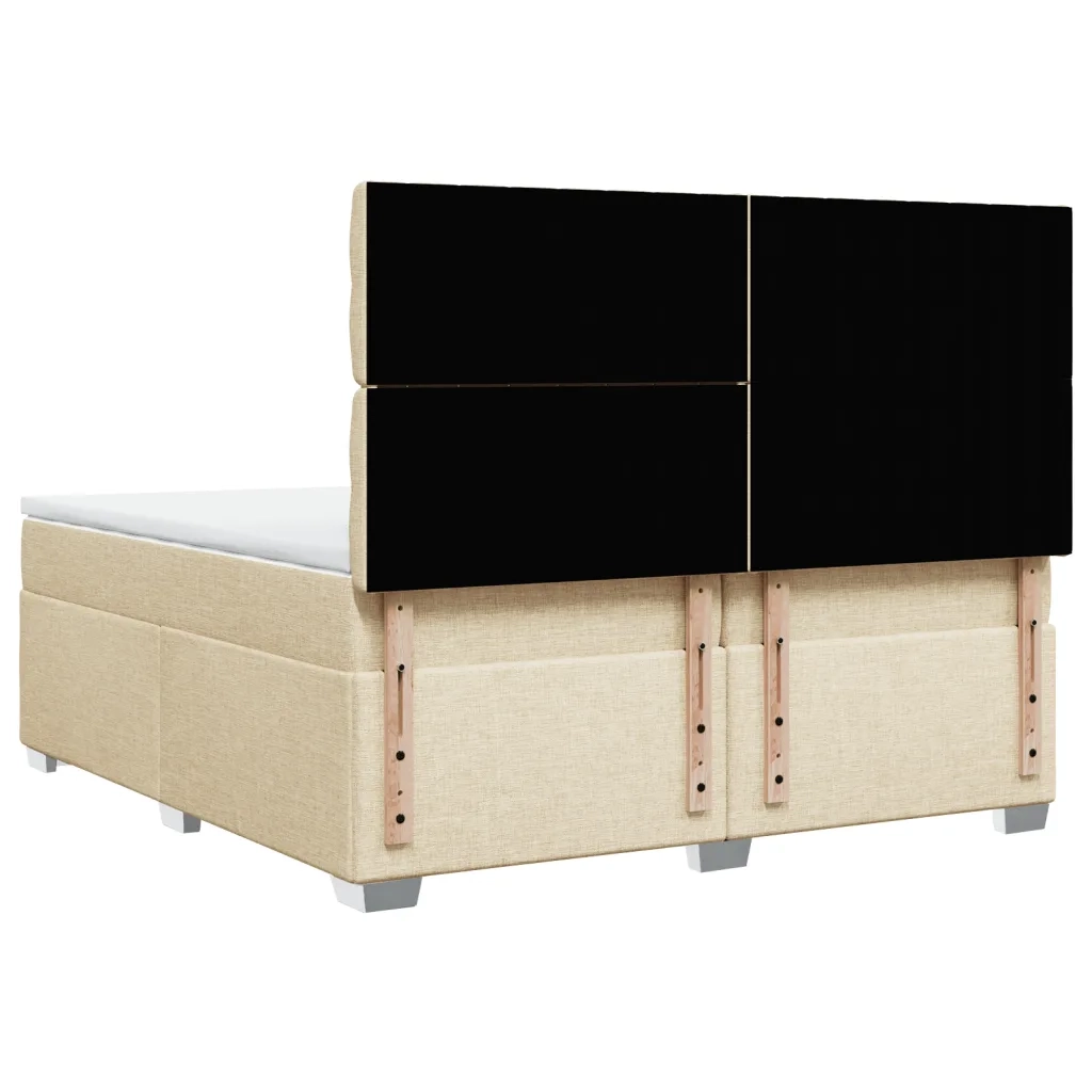 Giroletto a Molle con Materasso Crema 200x200 cm in Tessuto 3290607