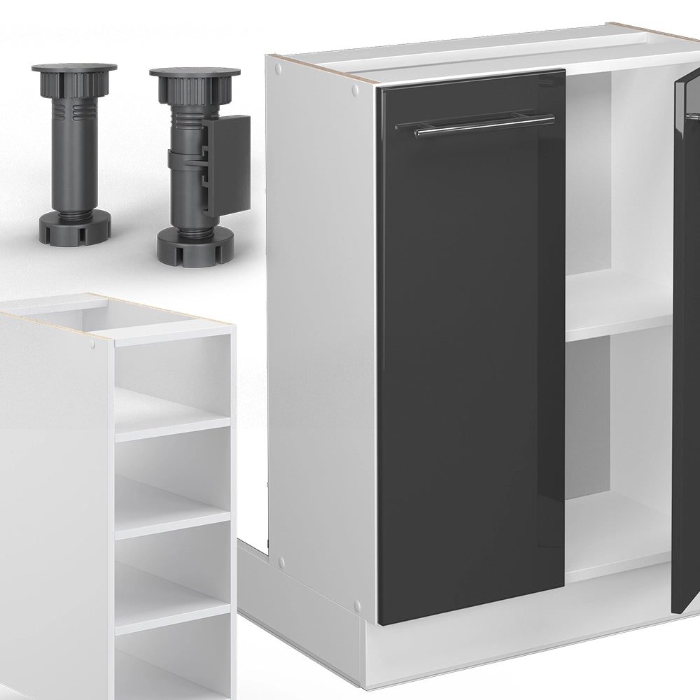 Vicco Isola cucina Antracite lucido/bianco 90 cm senza piano di lavoro
