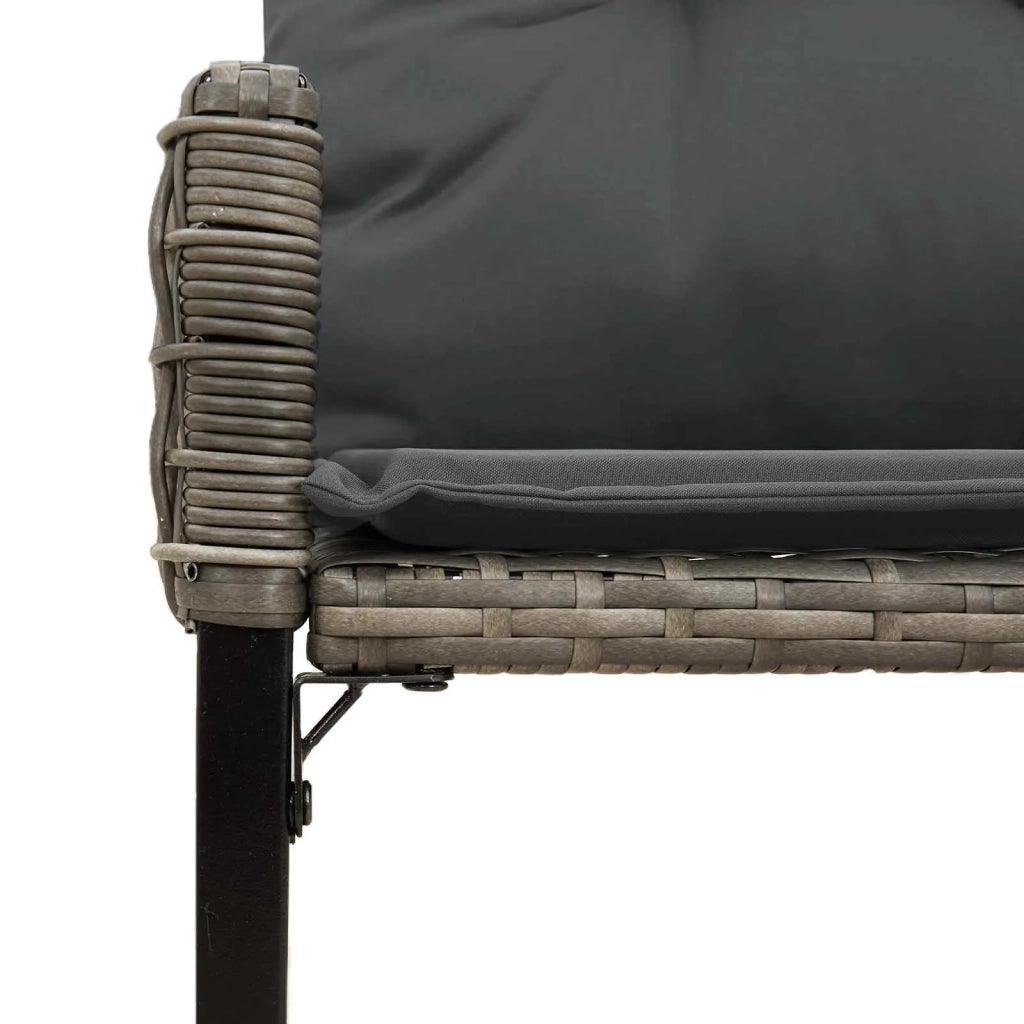 Panchina da esterno Grigio 118 x 55 x 82 cm Rattan PE e Tessuto 42025179