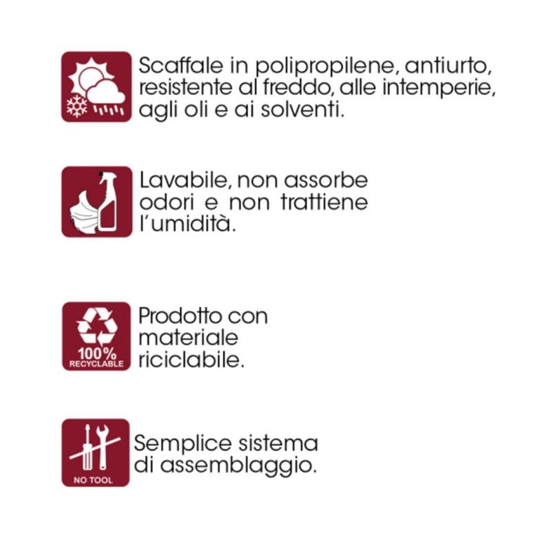 SCAFFALE PER LAVATRICE '3 PIANI'  cm 75 x 60 x h.184 (l x p x h)  - BAMA