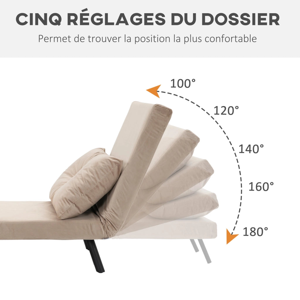 Poltrona letto ¨C zephmum ¨C tessuto velluto beige
