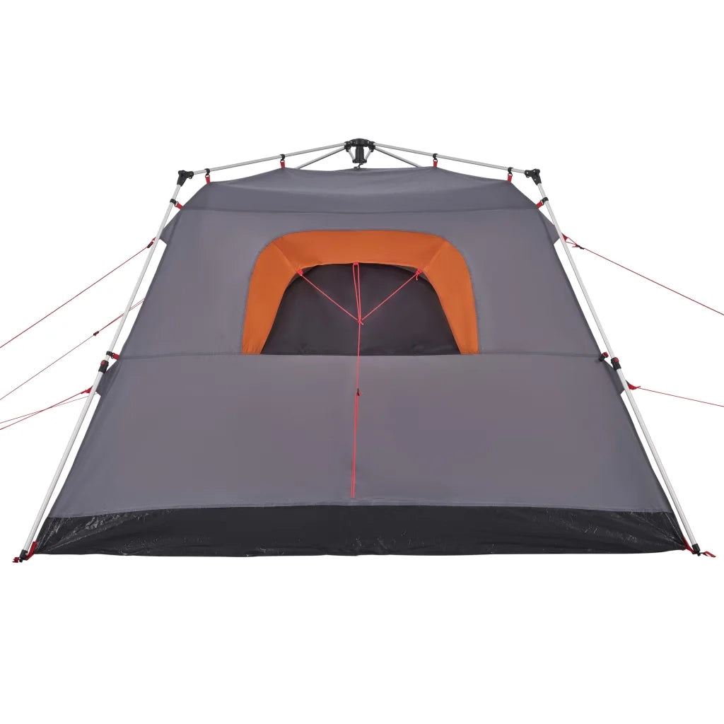 Tenda Campeggio Cabina 4 Pers. Grigio Arancione Rilascio Rapido 4004221