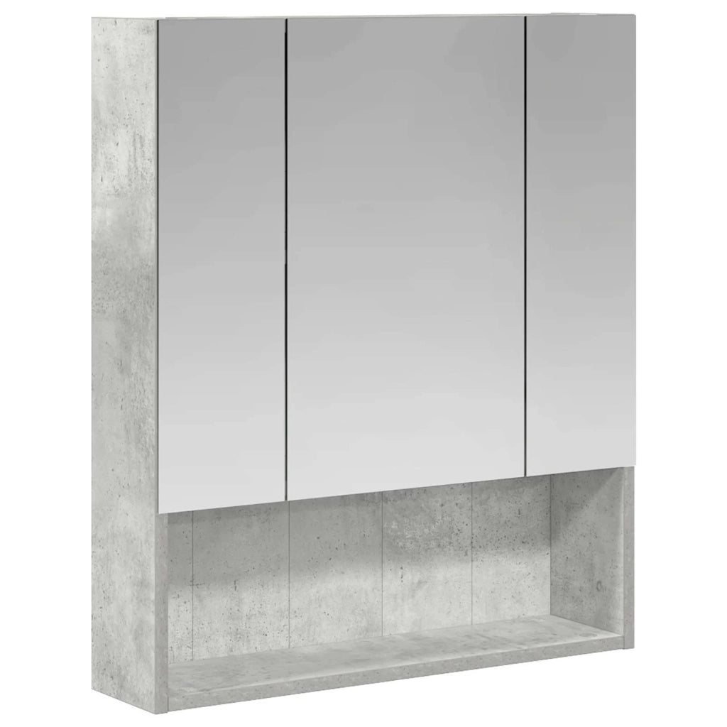 Mobiletto per specchio da bagno con lo scaffale Grigio cemento 889186