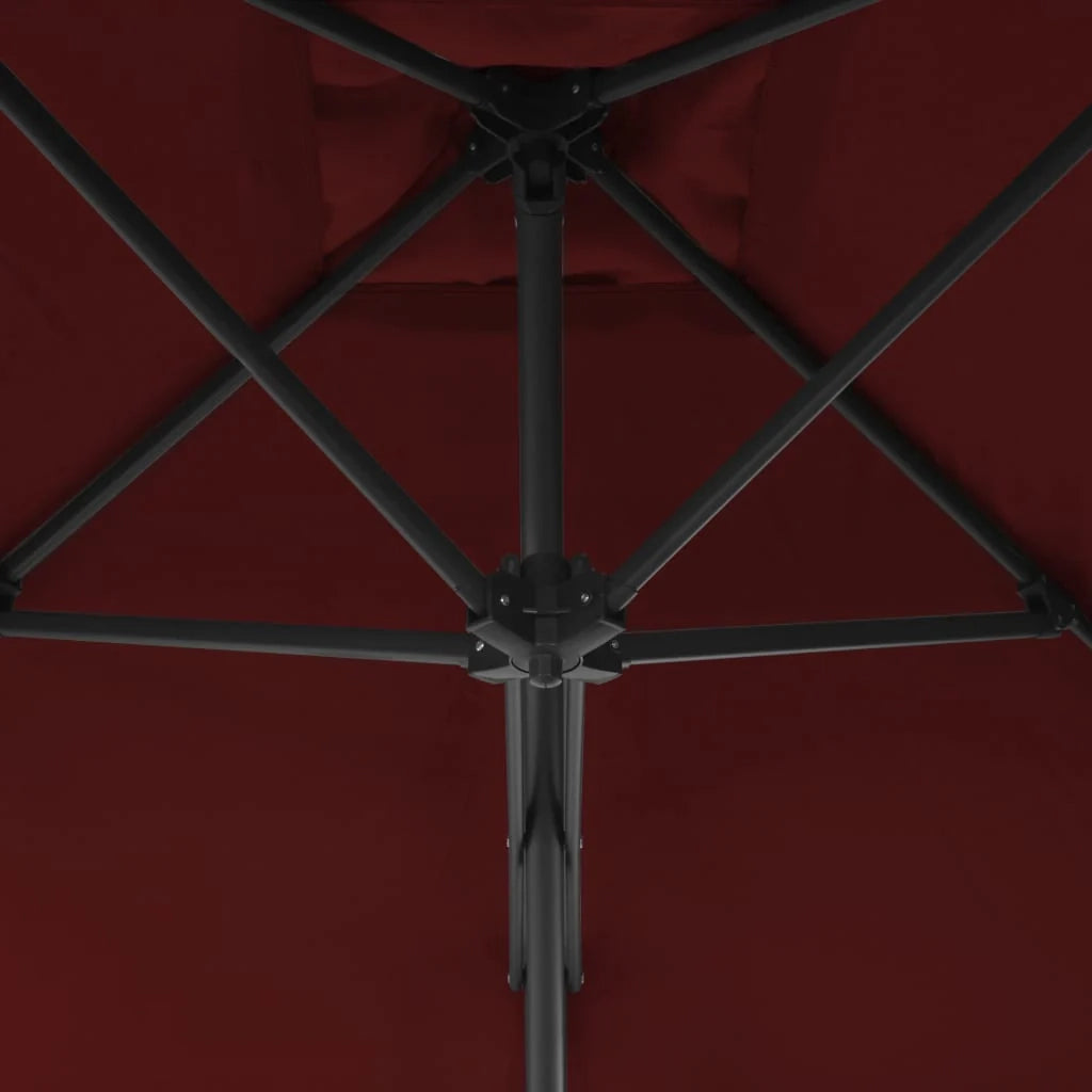 Ombrellone da esterno con palo in acciaio 300 x 230 cm rosso bordeaux 02_0008207