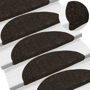Tappetini per scale autoadesivi 20 pz 56x17x3 cm marrone scuro semicircolari 3365673