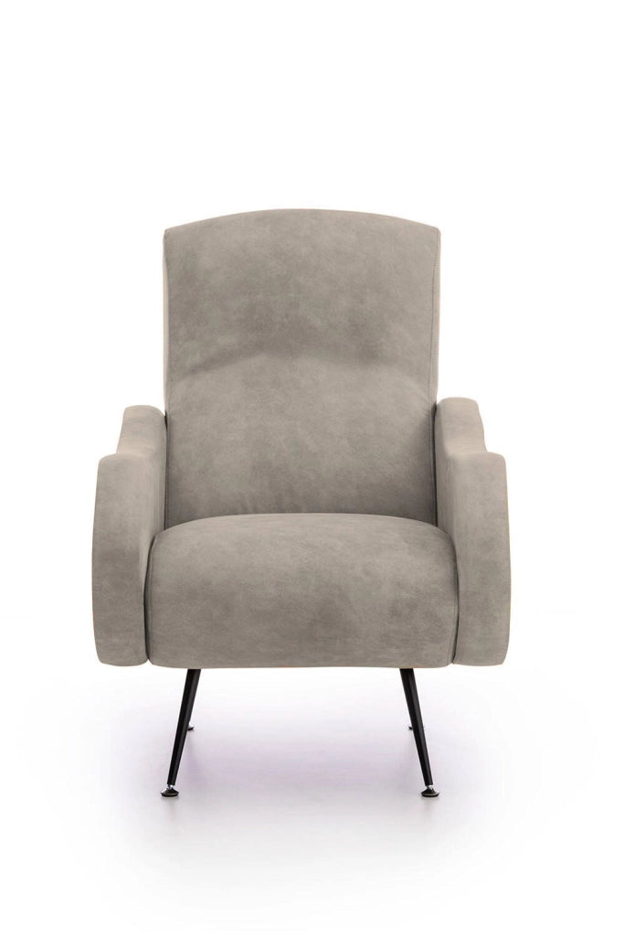 Poltroncina Lasnigo, Poltrona Braccioli Made in Italy, 70x100x98h cm Grigio Tortora
