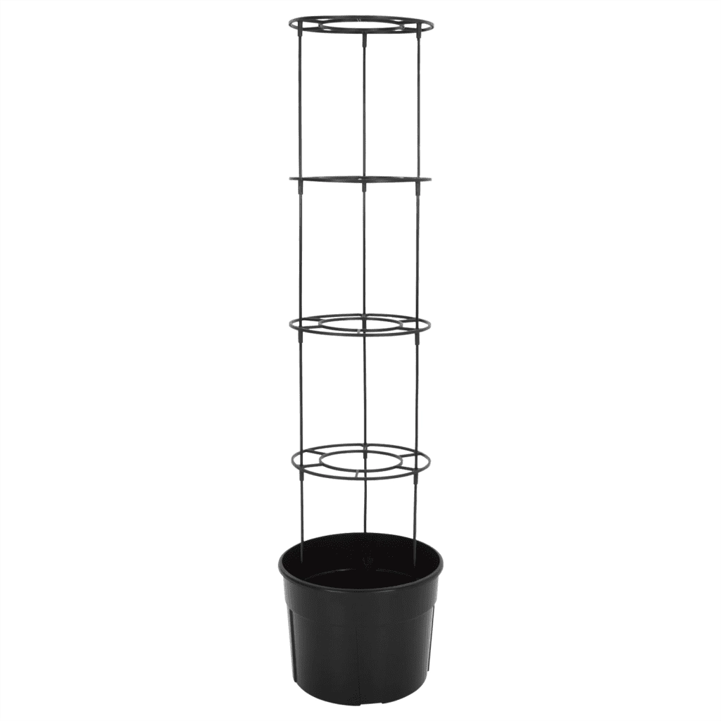 Vaso a Torre per Pomodori Antracite Ø39x150 cm Polipropilene 152210