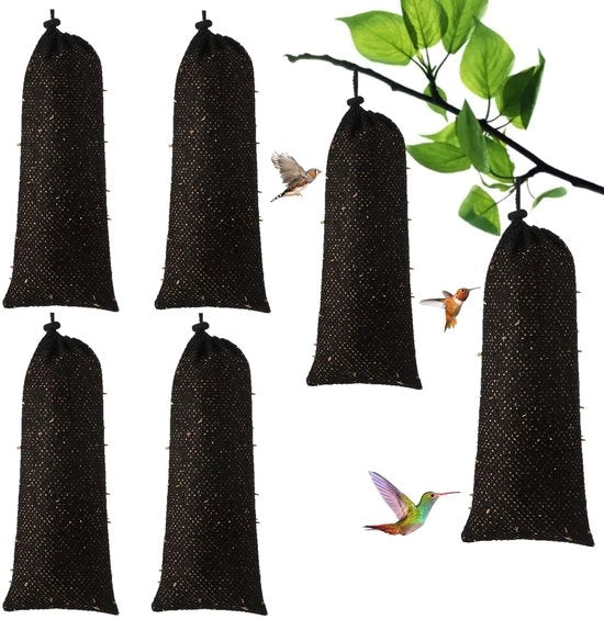 Sacchi per uccelli, 6 pacchi sacchi a rete per cibo per uccelli, sacchi per corda, sacchi per cibo per uccelli, casette per cibo appese, sacchi a rete per cibo per uccelli per giardino, giardino esterno