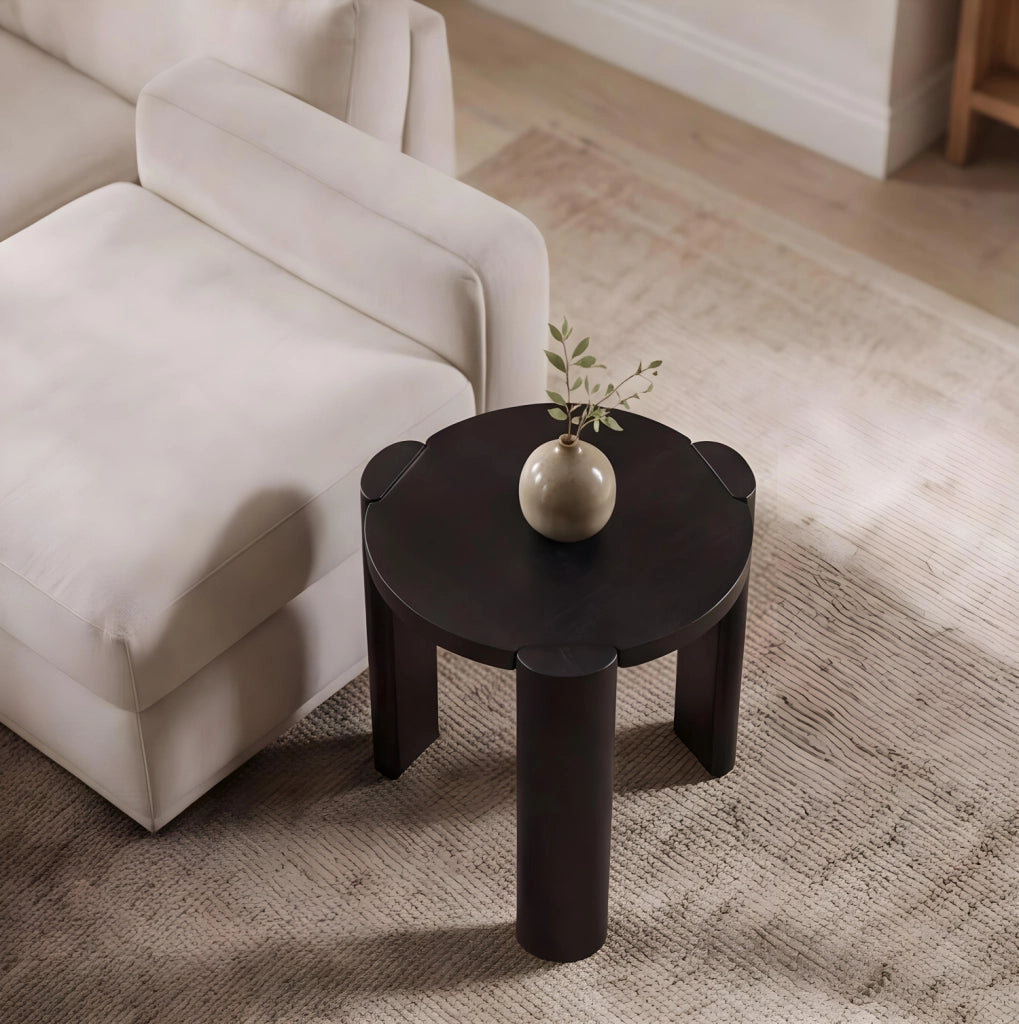 Tavolino in legno massiccio di mango nero VORI