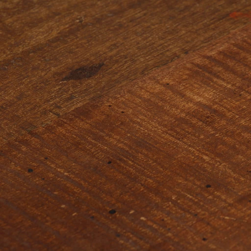 Set di due sgabelli da bar di design seduta in legno massello di recupero marrone scuro 1202188