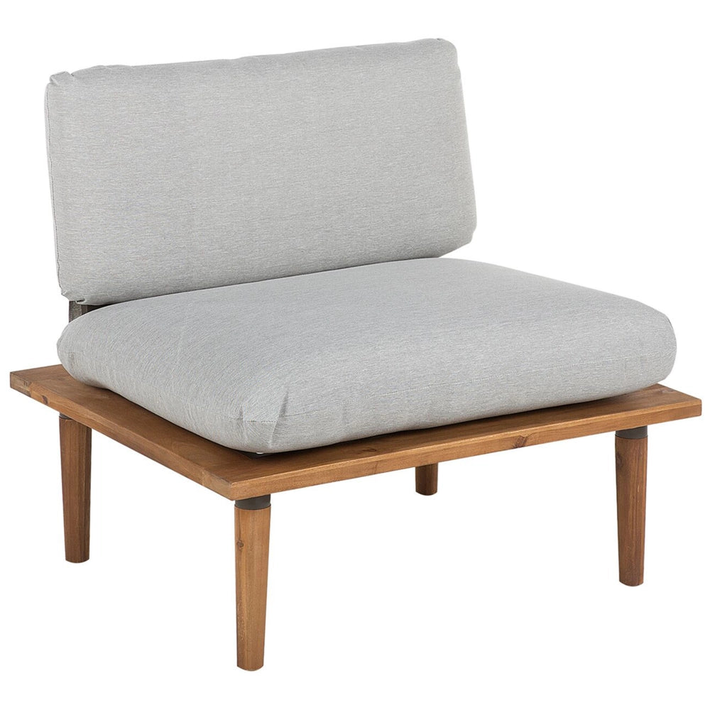 Set Divani Da Giardino Cuscini Grigi In Legno Massello Di Acacia Set Conversazione Da Esterno Moderno A 2 Posti Poltrone Con Tavolino Cuscini Grigi