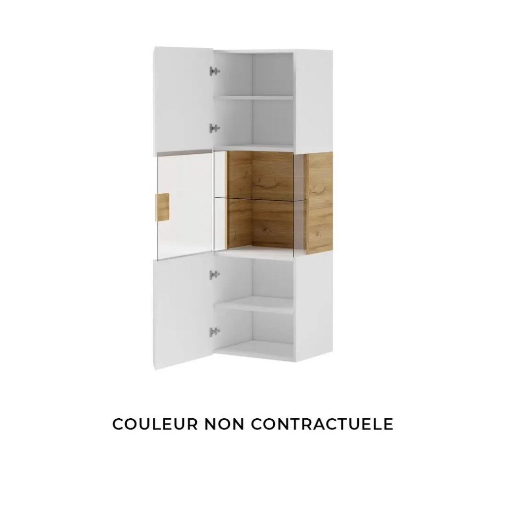Vetrina sospesa collezione OHIO color antracite e rovere