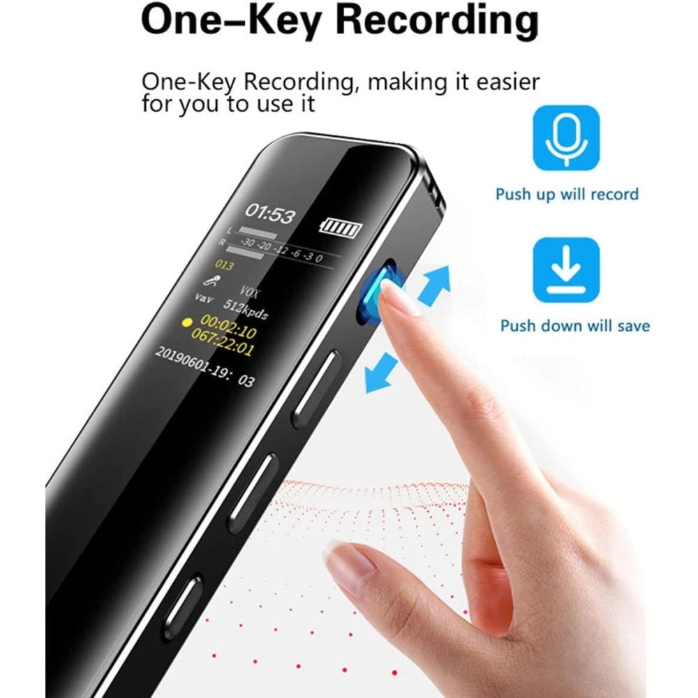 Trade Shop - Mini Registratore Vocale Audio Digitale 8gb Con Schermo Lcd Ricaricabile Q-lc501 -
