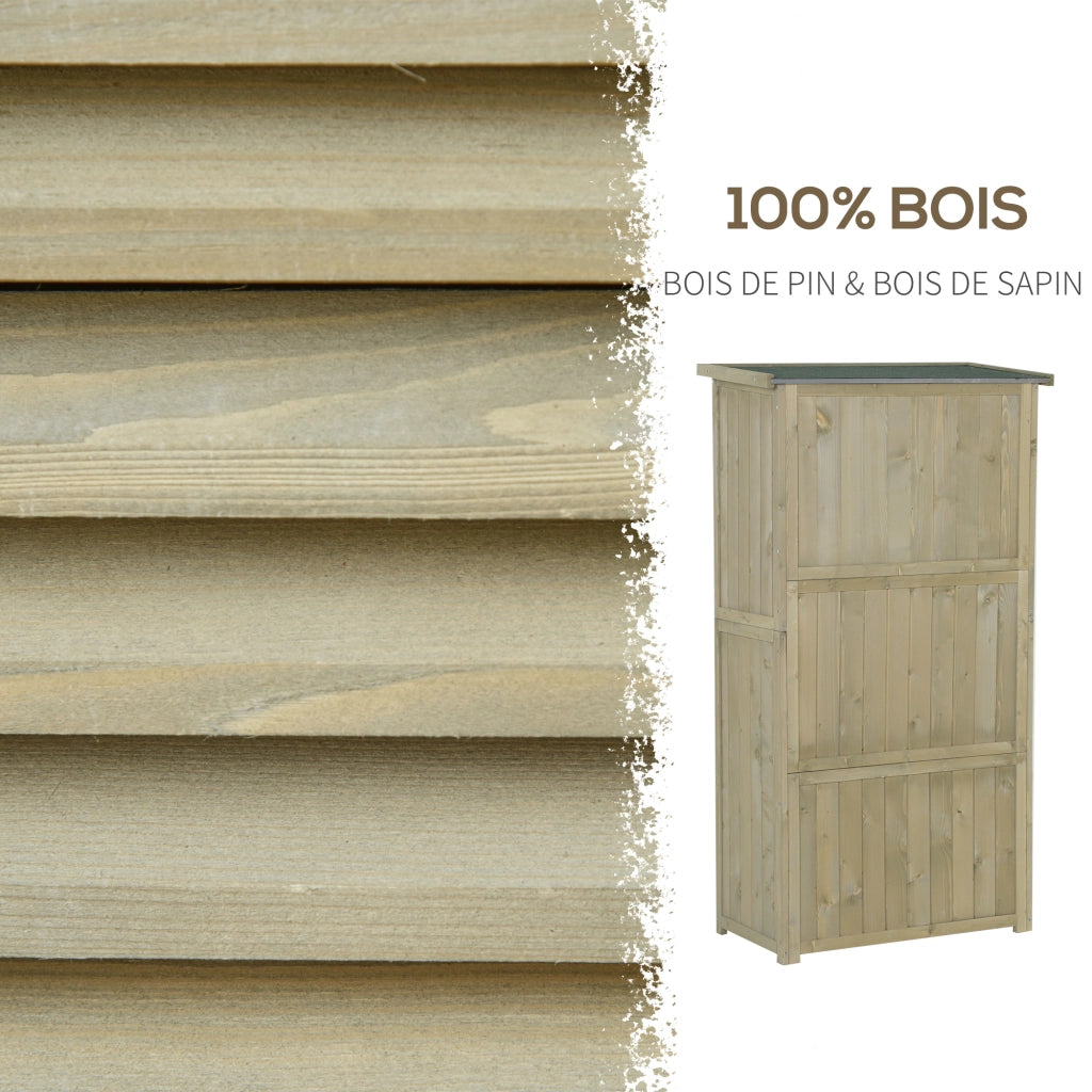 Armadietto da Giardino ¨C Minimal ¨C Legno di Pino Autoclave Sabbia 87x47x160 cm