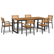 Set Pranzo da Giardino 7 pz Legno Massello di Acacia e Metallocod mxl 100328