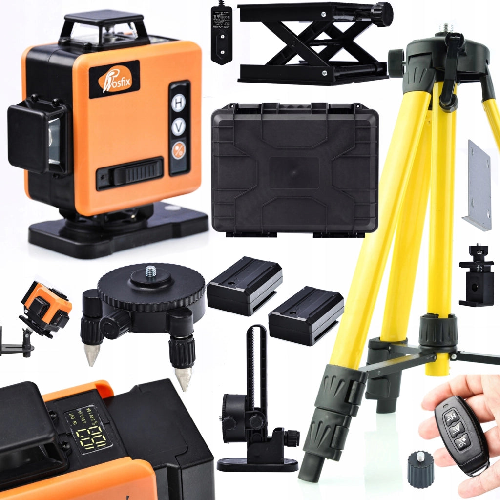 Livella Laser Rosfix Orange Tiger ROT16L-L – 16 Linee 360° | Alta Precisione, IP54, Autolivellante