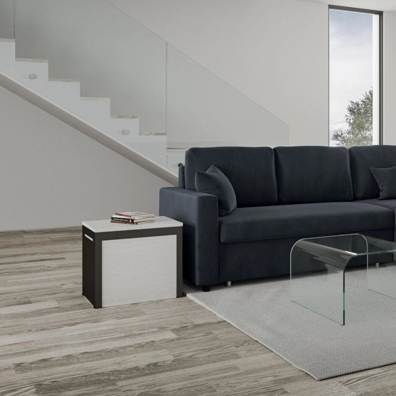 Panca allungabile 55x40/305 cm Walk telaio Ral - Bianco Frassino