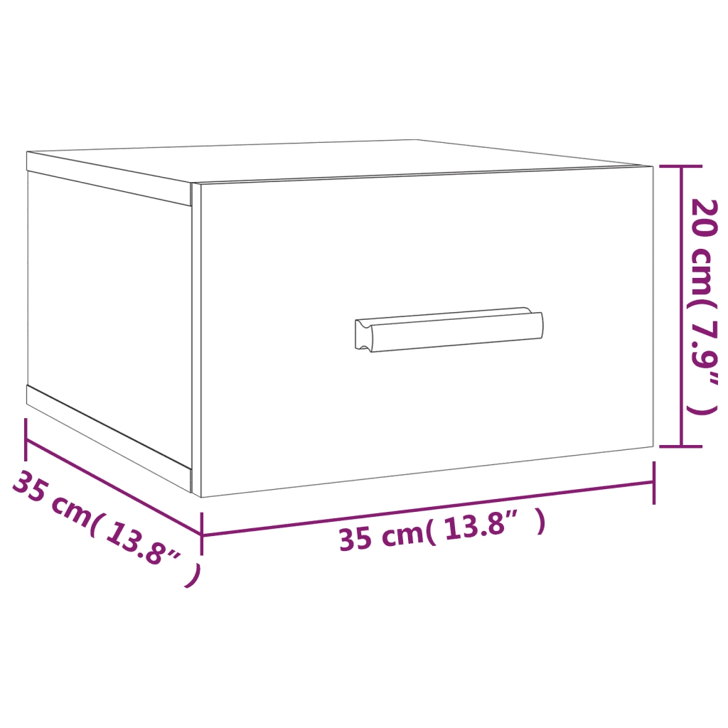 Comodini a Muro 2 pz Bianchi 35x35x20 cm 812835