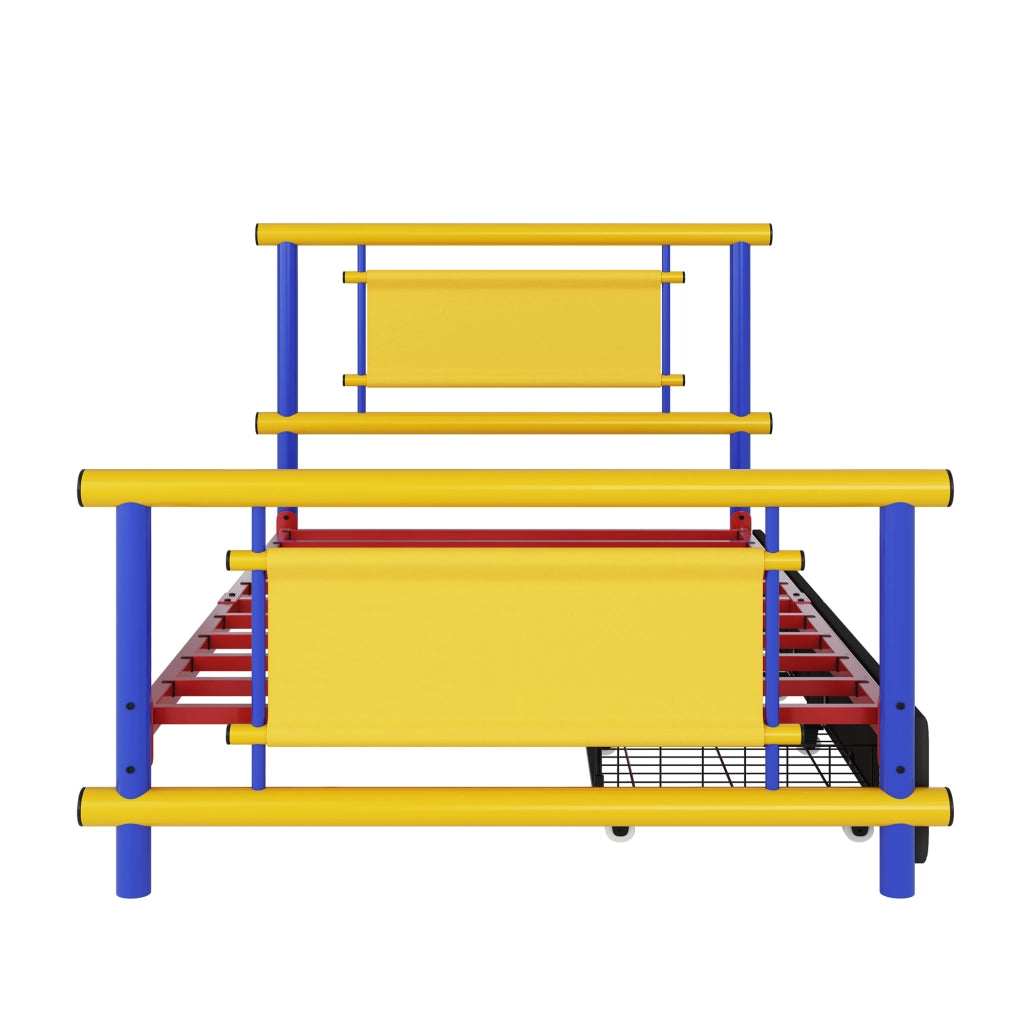 Letto in metallo per bambini 90*200 con cassetti struttura in acciaio letto a piattaforma per bambini che risparmia spazio