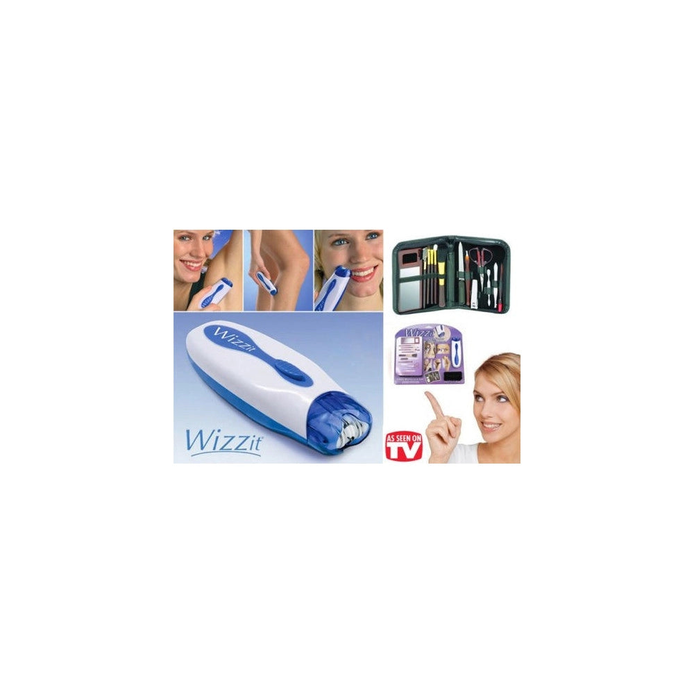 Trade Shop - Epilatore Wizz It Portatile Wizzit Depilatore Donna Kit Manicure Con Astuccio -