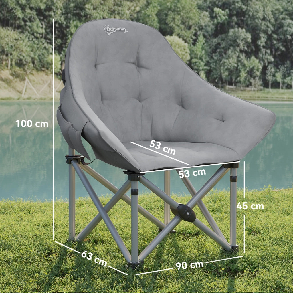 Sedia pieghevole ¨C zephmum ¨C imbottita, con tasche laterali, portatile, colore grigio scuro