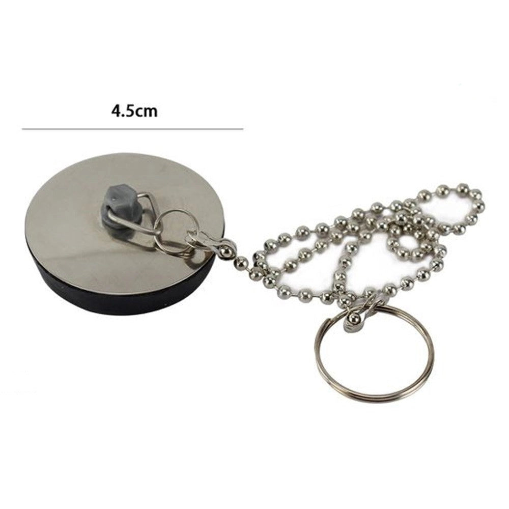 Trade Shop - Tappo Con Catenella 4,5 Cm Per Lavello Lavandino Lavabo Bagno Cucina 10393 -