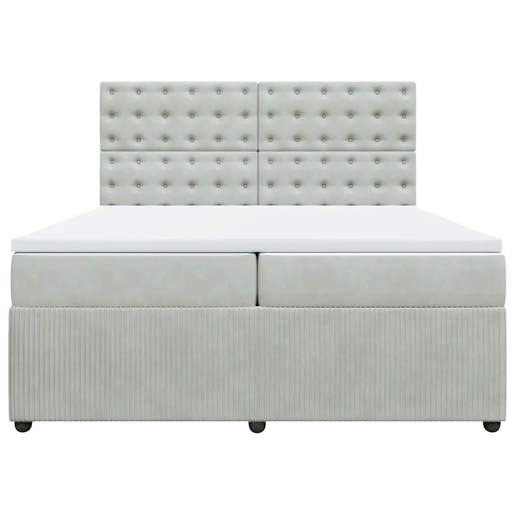 Giroletto a Molle con Materasso Grigio Chiaro 200x200cm Velluto 3294742