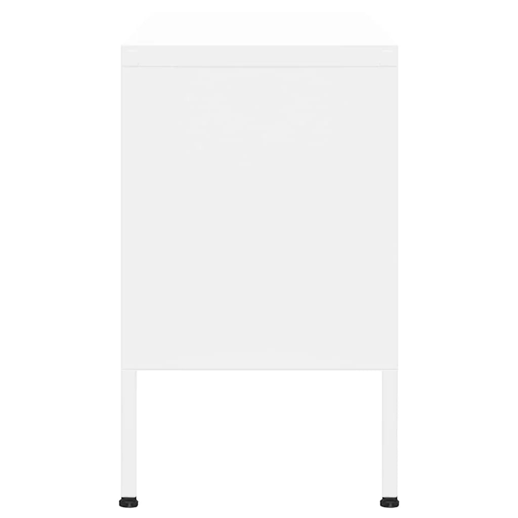 Mobile TV multimediale scaffale TV mobile TV sala da pranzo soggiorno camera da letto 105 x 35 x 50 cm acciaio bianco 02_0025687