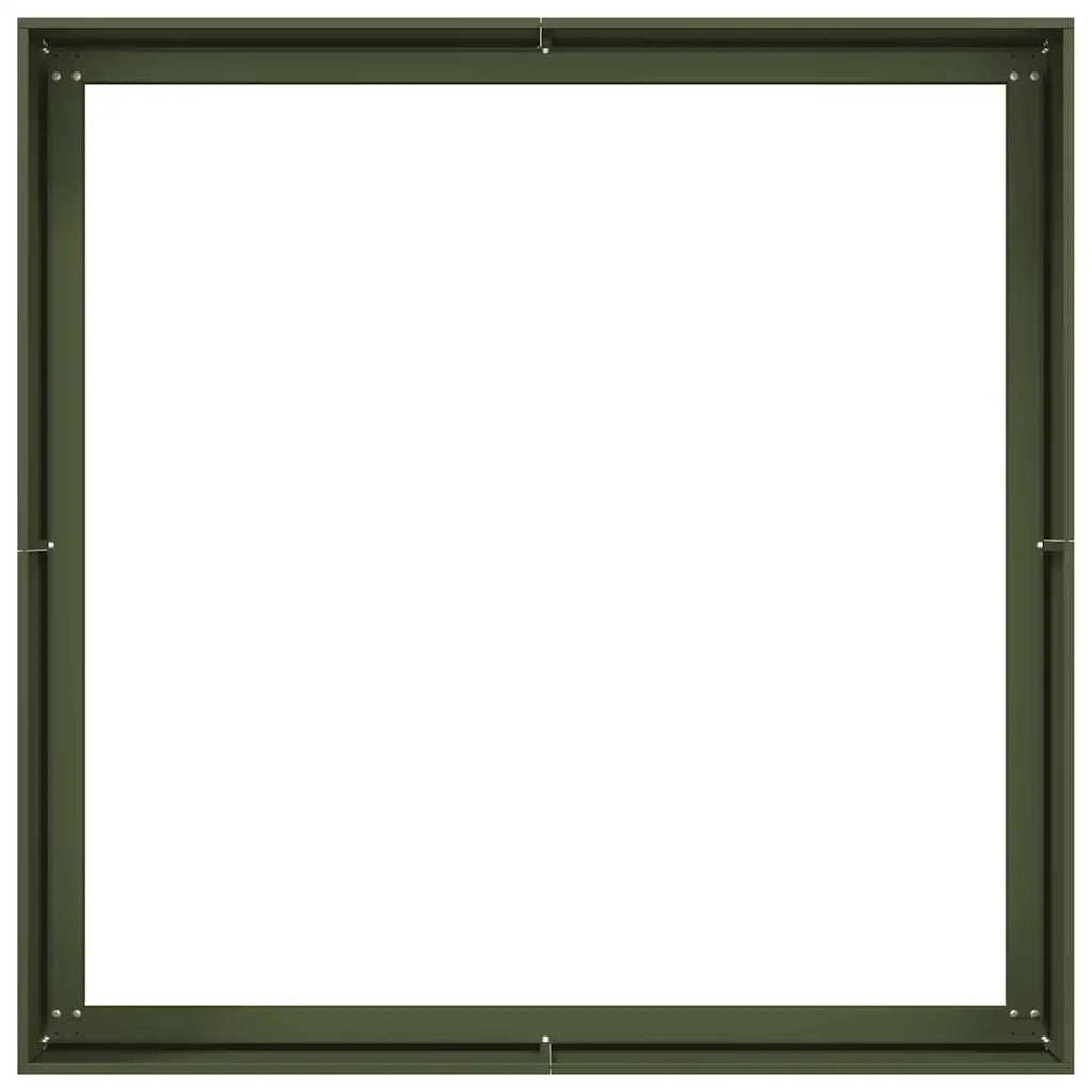 Fioriera Verde Oliva 100x100x40 cm in Acciaio 860818