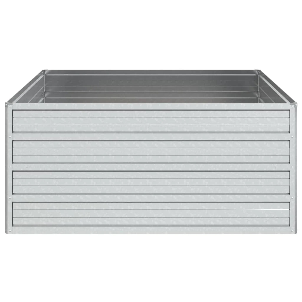 Fioriera rialzata per piante fiori patio giardino 100 x 100 x 45 cm acciaio zincato argento 02_0039293