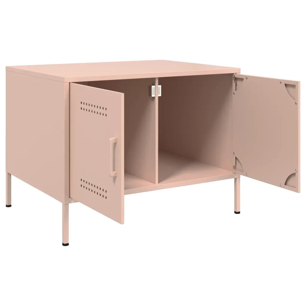 Tavolino da Salotto-Tavolino da soggiorno-Tavolo Rosa 68x50x50,5 cm in Acciaio