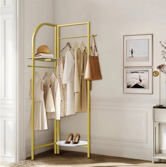 Kledingrek Steggiante con Stipiti in Metallo per Camera e Soggiorno - Kast con Lame per Angolo - Ideale per Salotto