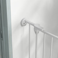 Cancelletto di Sicurezza per Animali Domestici 123x102x100 cm in Acciaio e Plastica Bianco