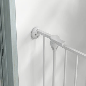 Cancelletto di Sicurezza per Animali Domestici 123x102x100 cm in Acciaio e Plastica Bianco