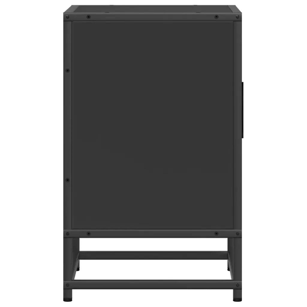 Set di 2 Comodini | Armadio da Notte | Mobiletto da notte Neri 40x31x50 cm Legno Multistrato Metallo