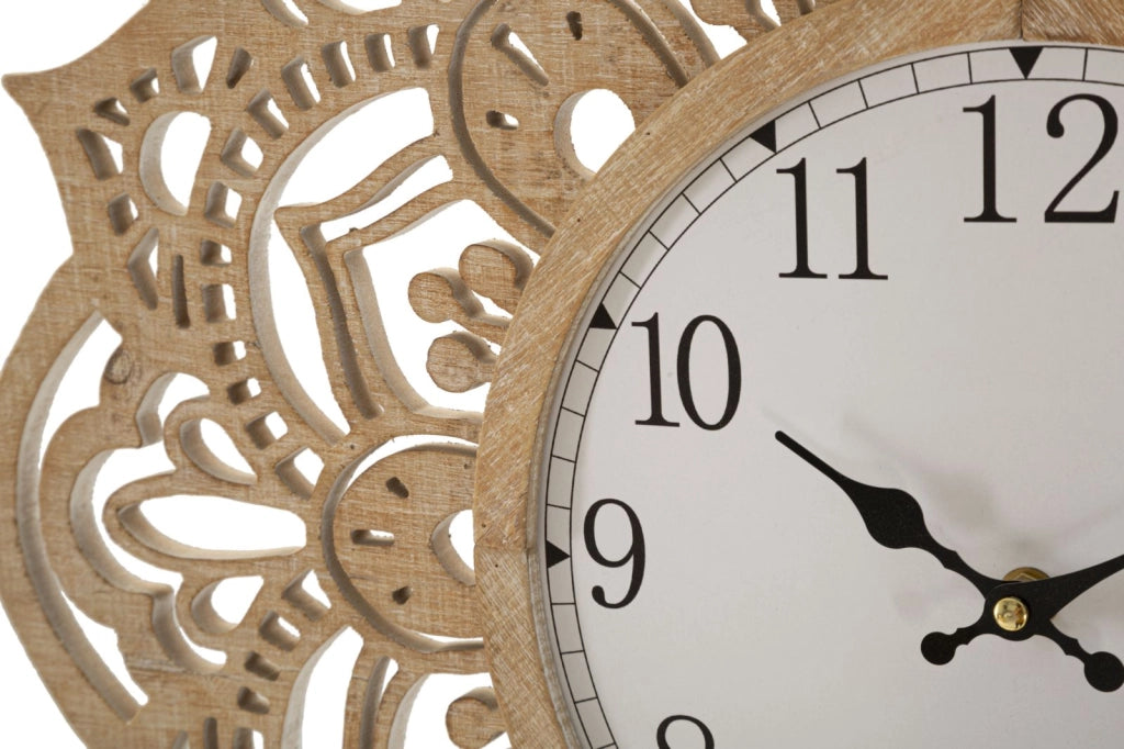 Orologio da Muro Carving Ø 60x4,5 cm in Rattan