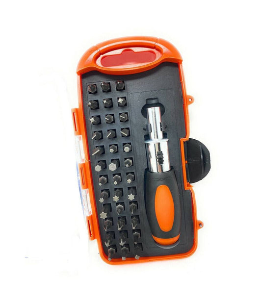 Cacciavite A Cricchetto Inserti Punte A Croce Torx Esagonali Set 37 Pezzi         